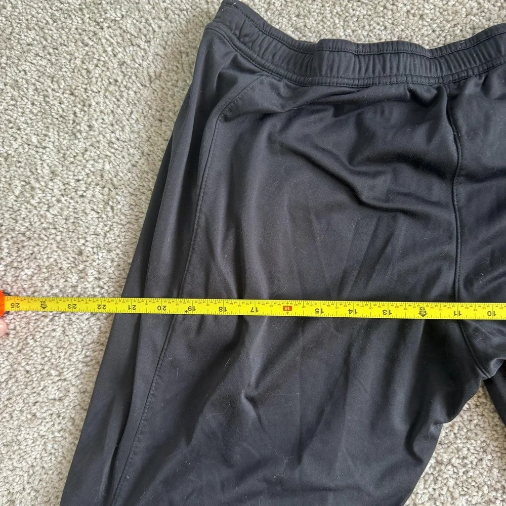 Adidas Track Pants Mens Medium Black Knit Elastic Waist Pockets Stripe Bootcut